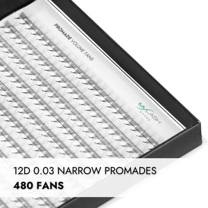 12D Narrow Promade Volume Fans - 480 Fans