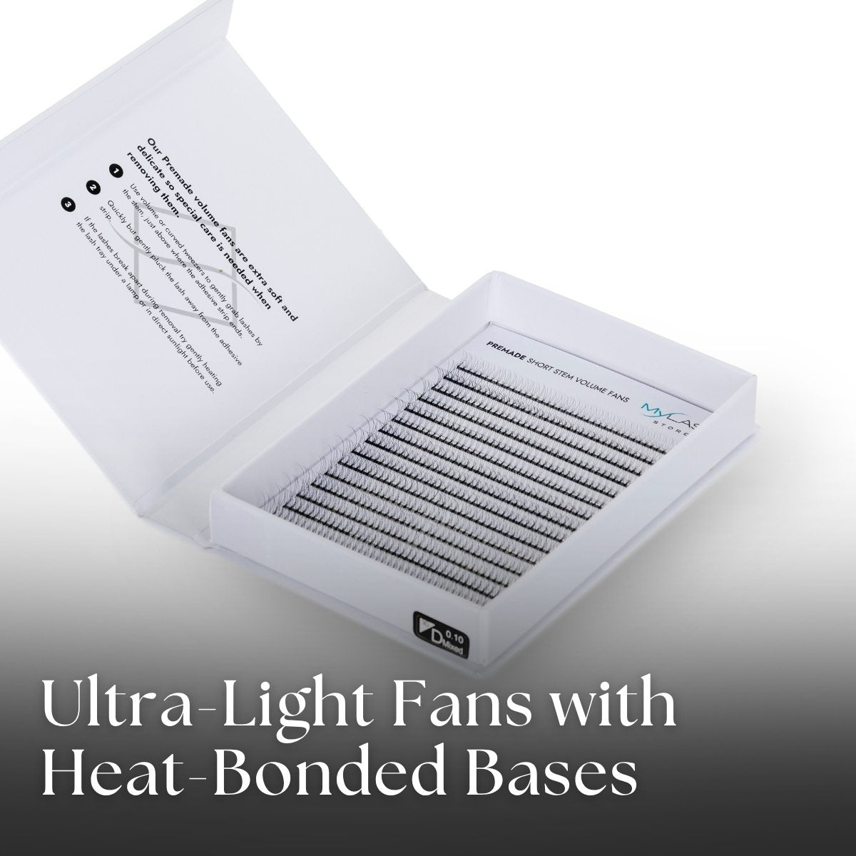 3D Short Stem Premade Volume Fans Close Up
