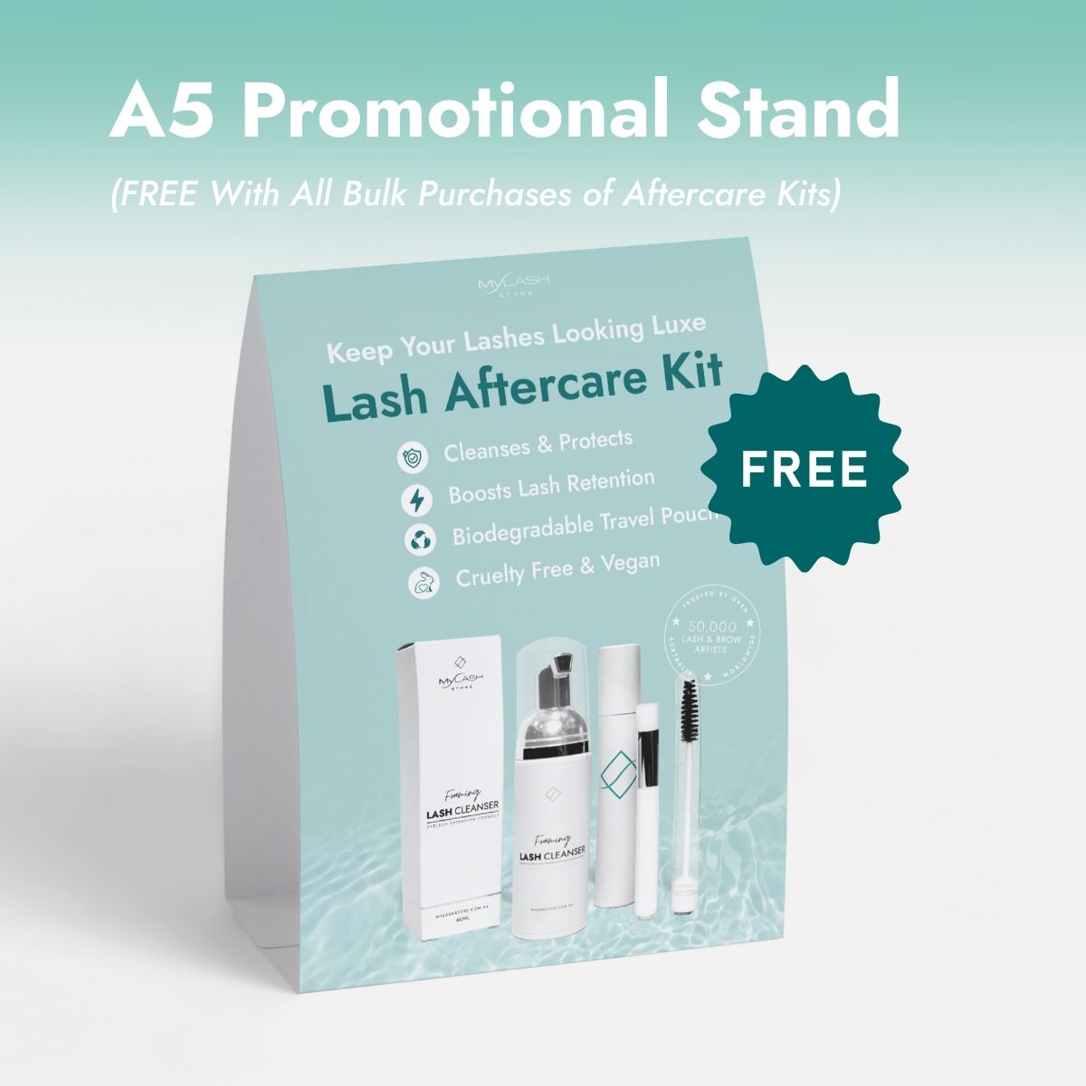 A5 Promotional Stand for Lash Aftercare Kits