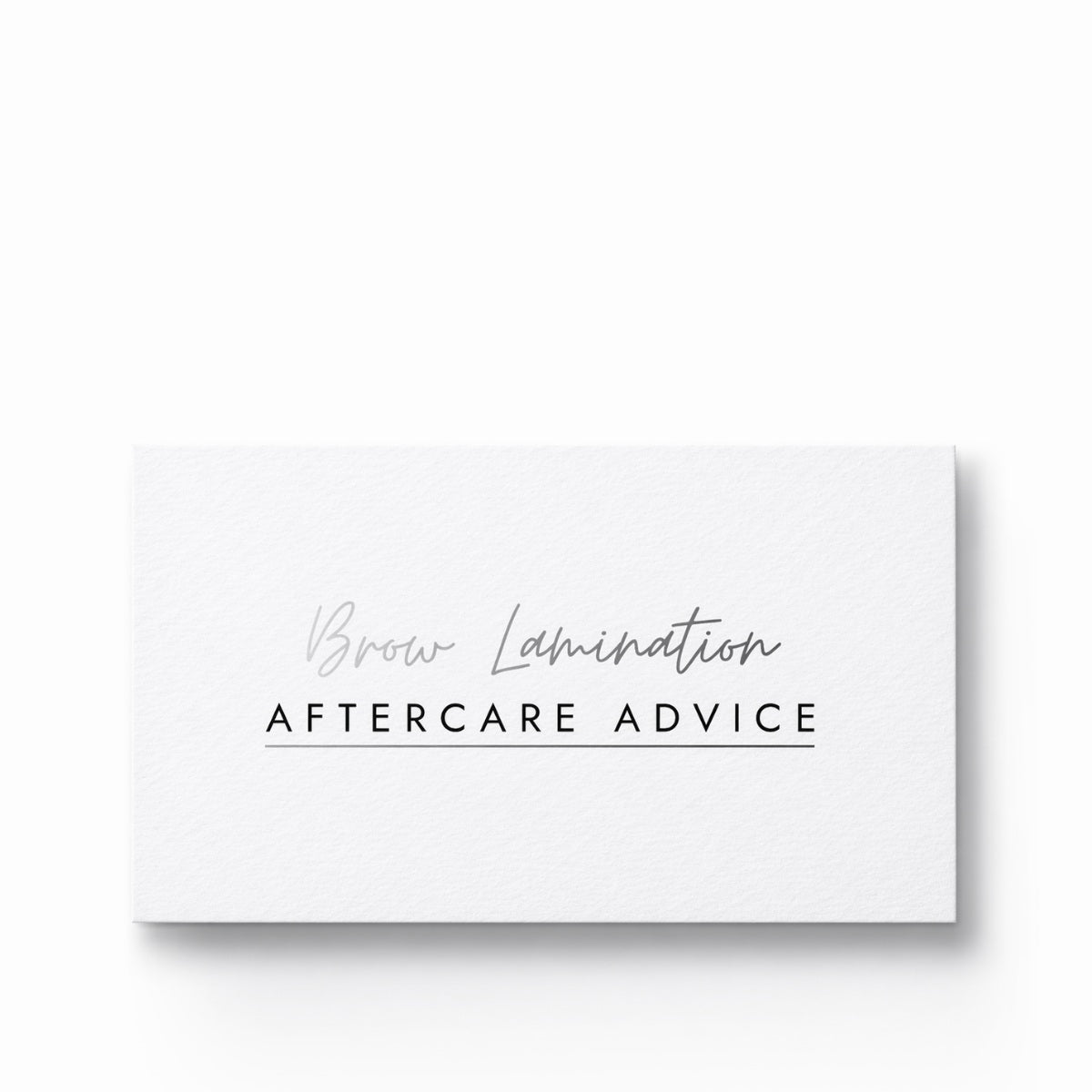 Brow Lamination Aftercare Advice Card