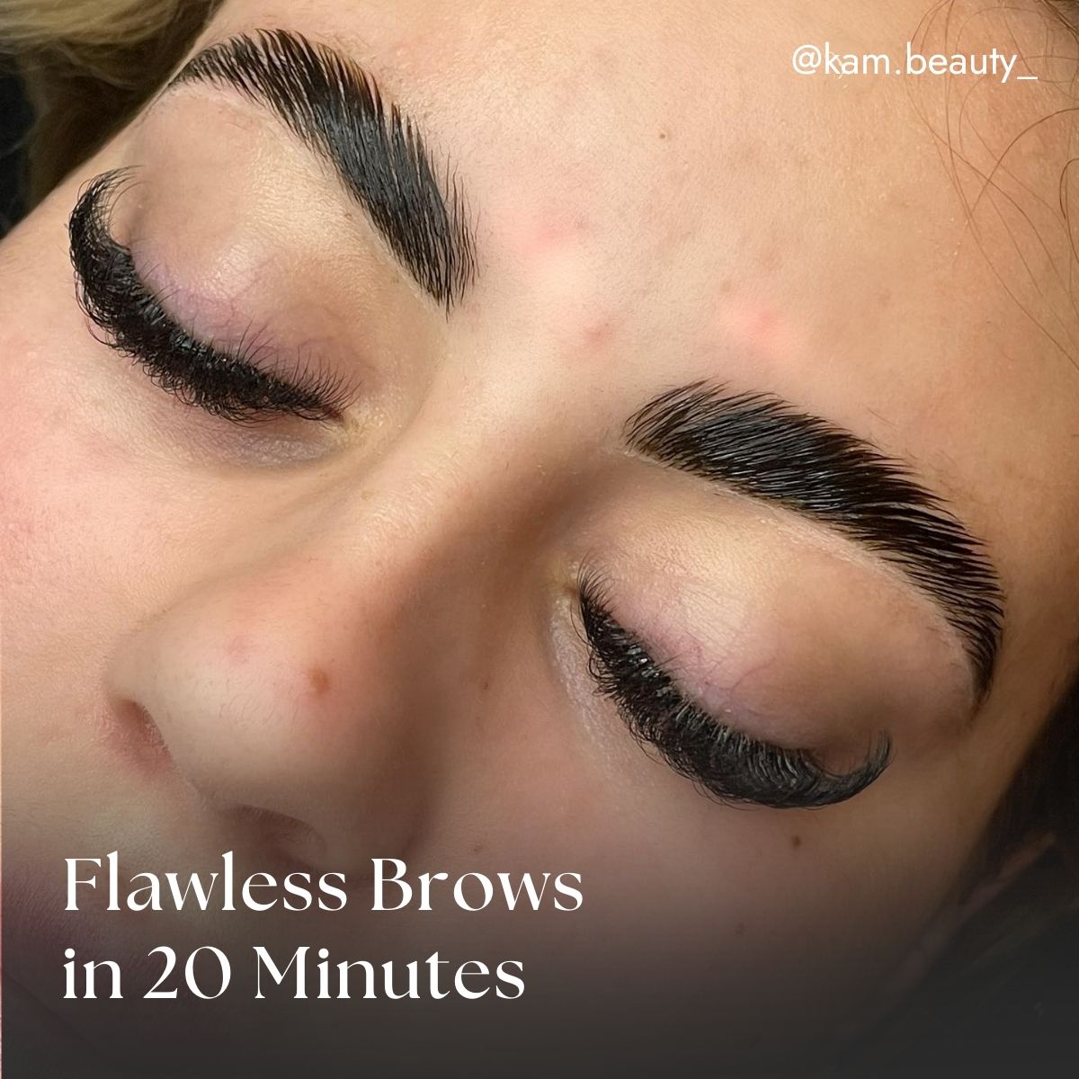 Close-up of Brow Lamination by @kam.beauty_