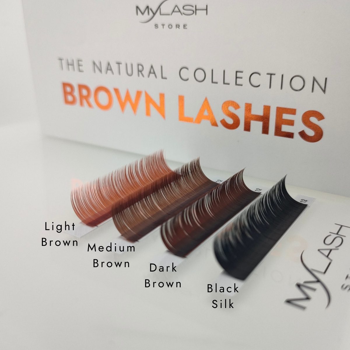 Brown Lash Extensions -The Natural Collection - Colour Comparison