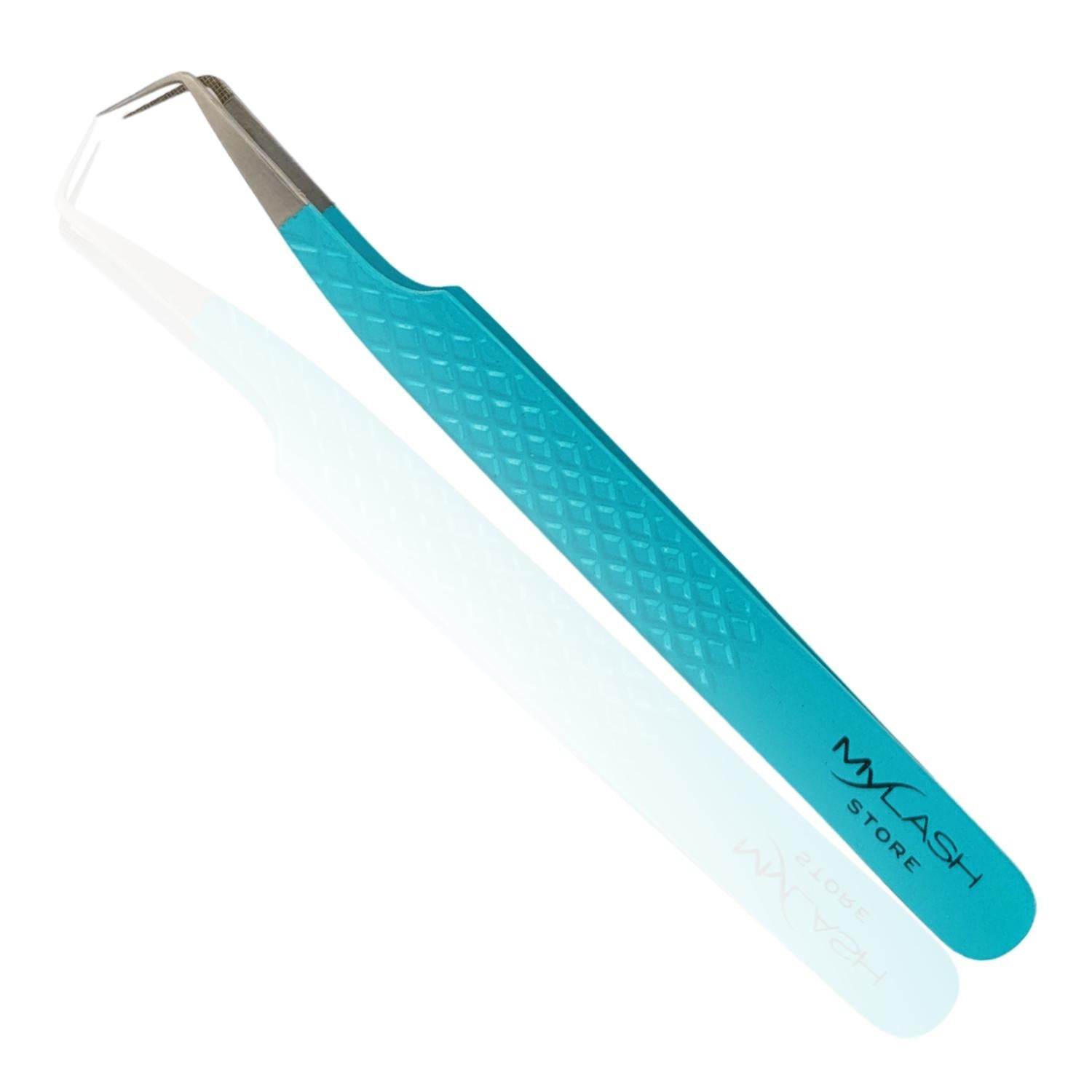 Crystal Teal Fibre Tip Lash Tweezer - Slim Boot Tweezer