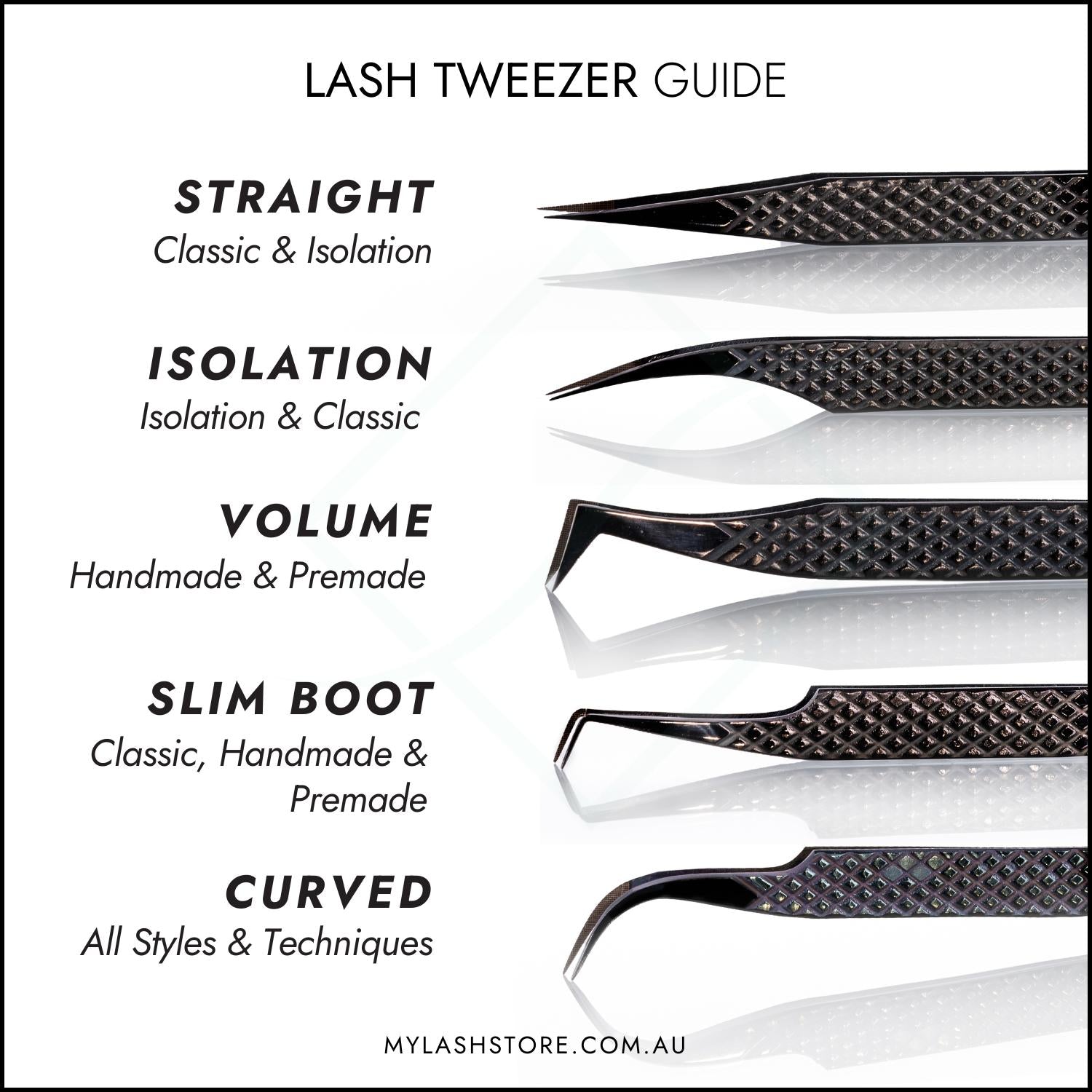 Slim Boot Titanium Lash Tweezers 1