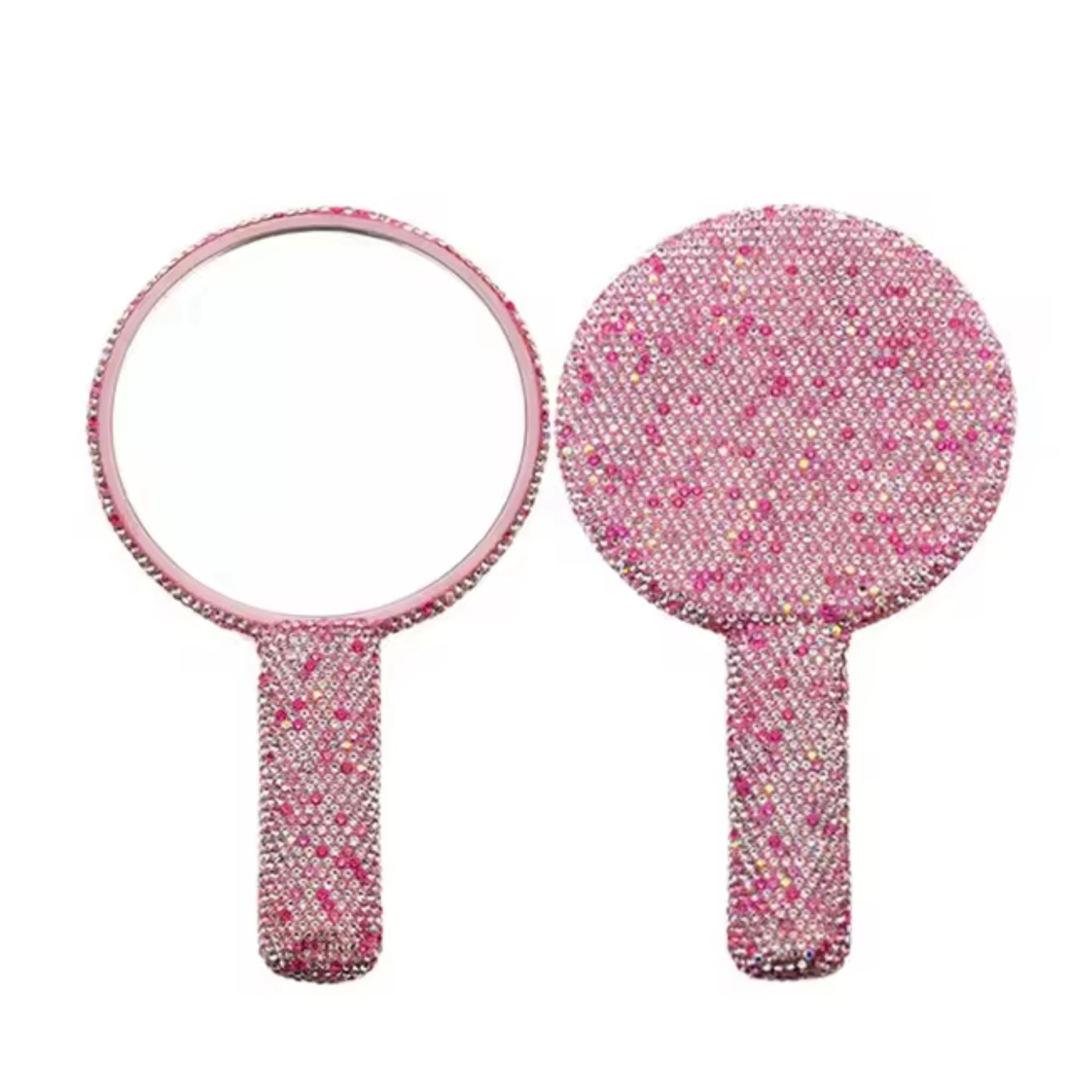 Handheld Mirror for Eyelash Extensions - Pink Round Lash Mirror