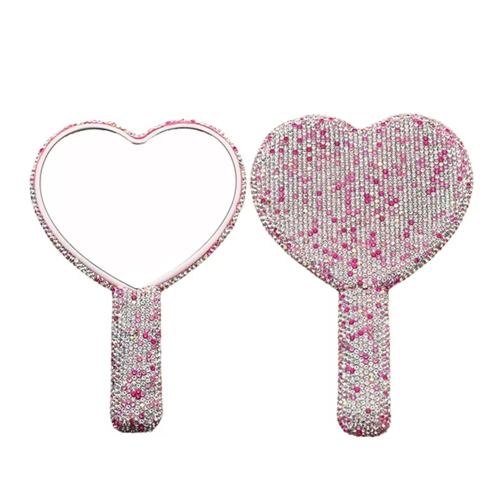 Handheld Mirror for Eyelash Extensions - Pink Heart Shaped Mirror