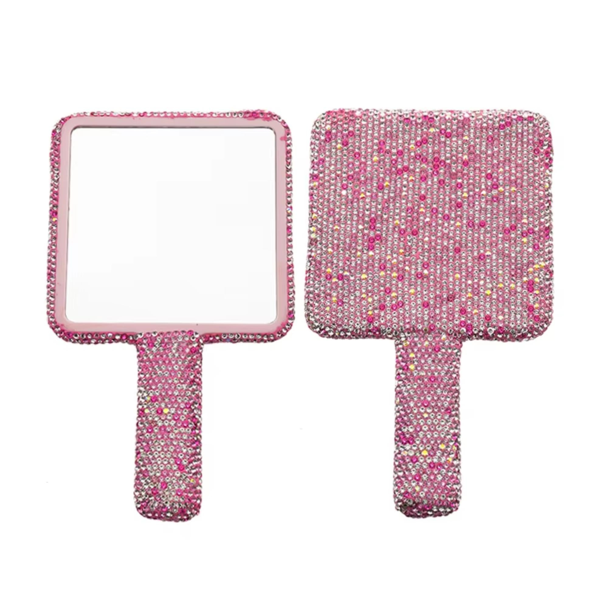Handheld Mirror for Eyelash Extensions - Pink Square Lash Mirror