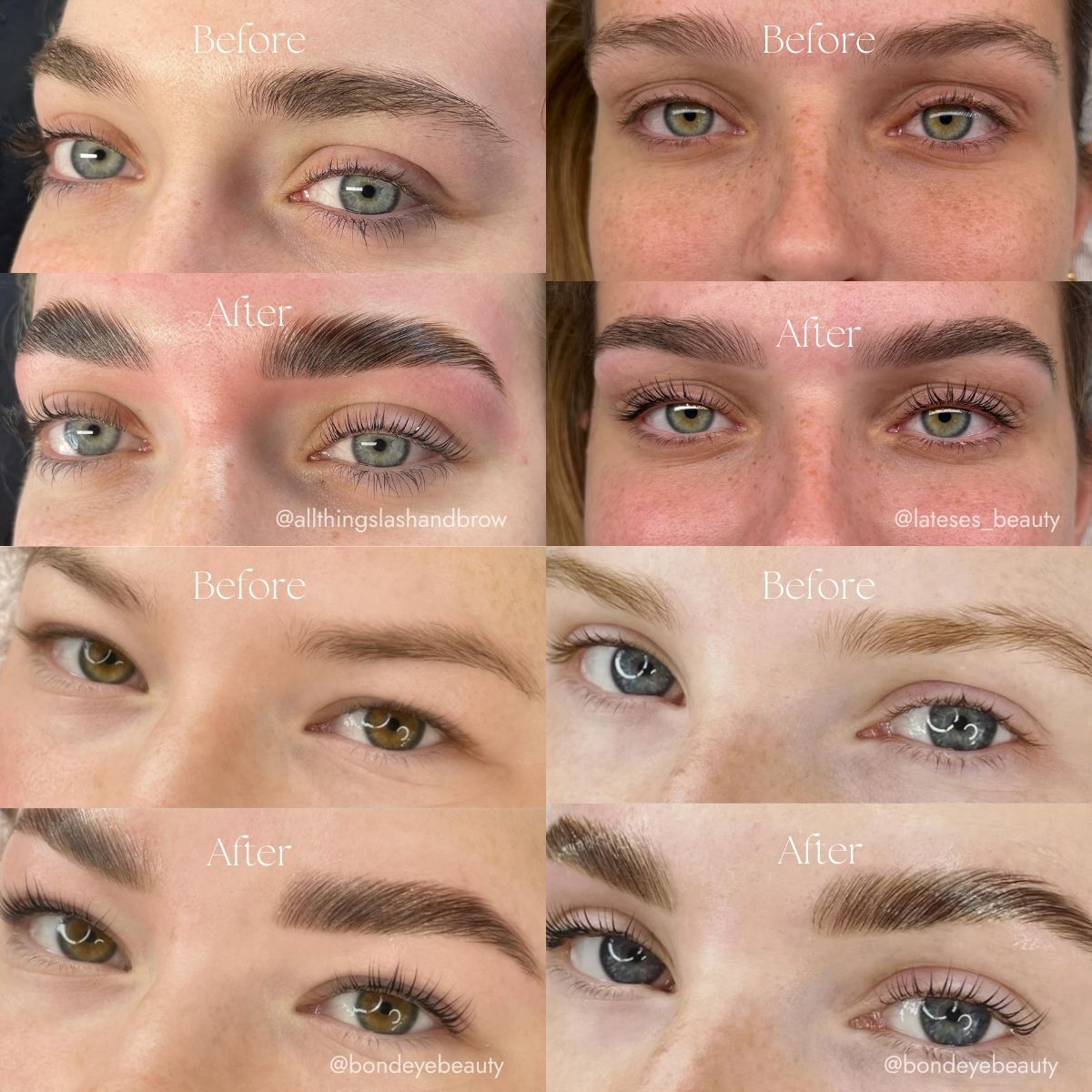 Lash Lift & Brow Lamination Before & After Images