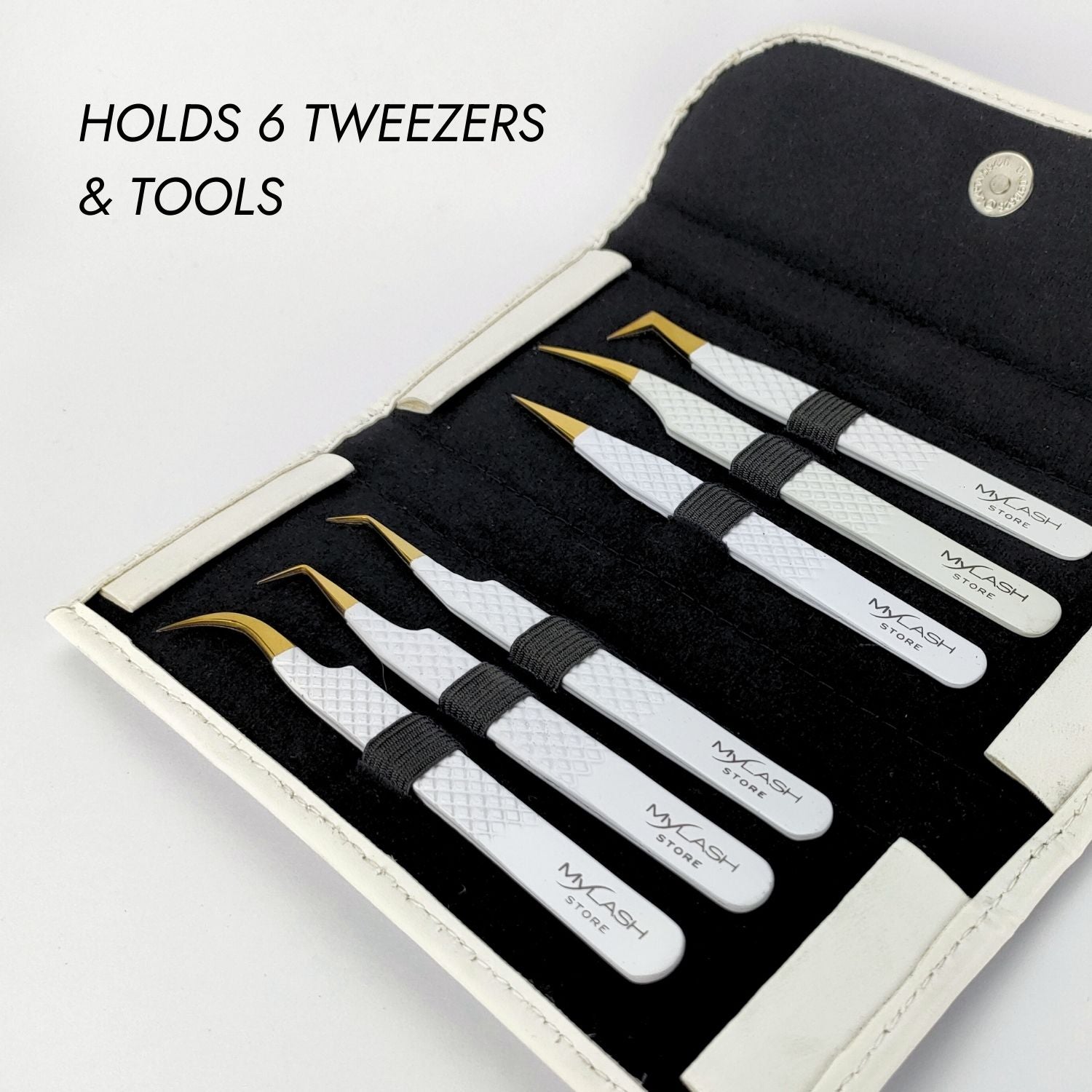 Faux Leather Lash Tweezer Case - Holds 6 Tweezers