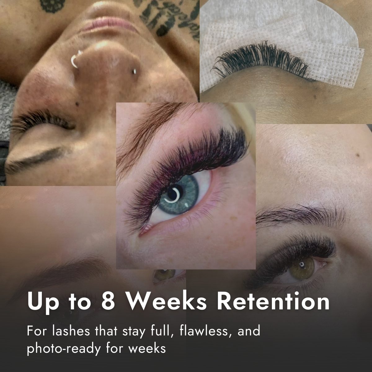 Eyelash extensions created with Strong Hold