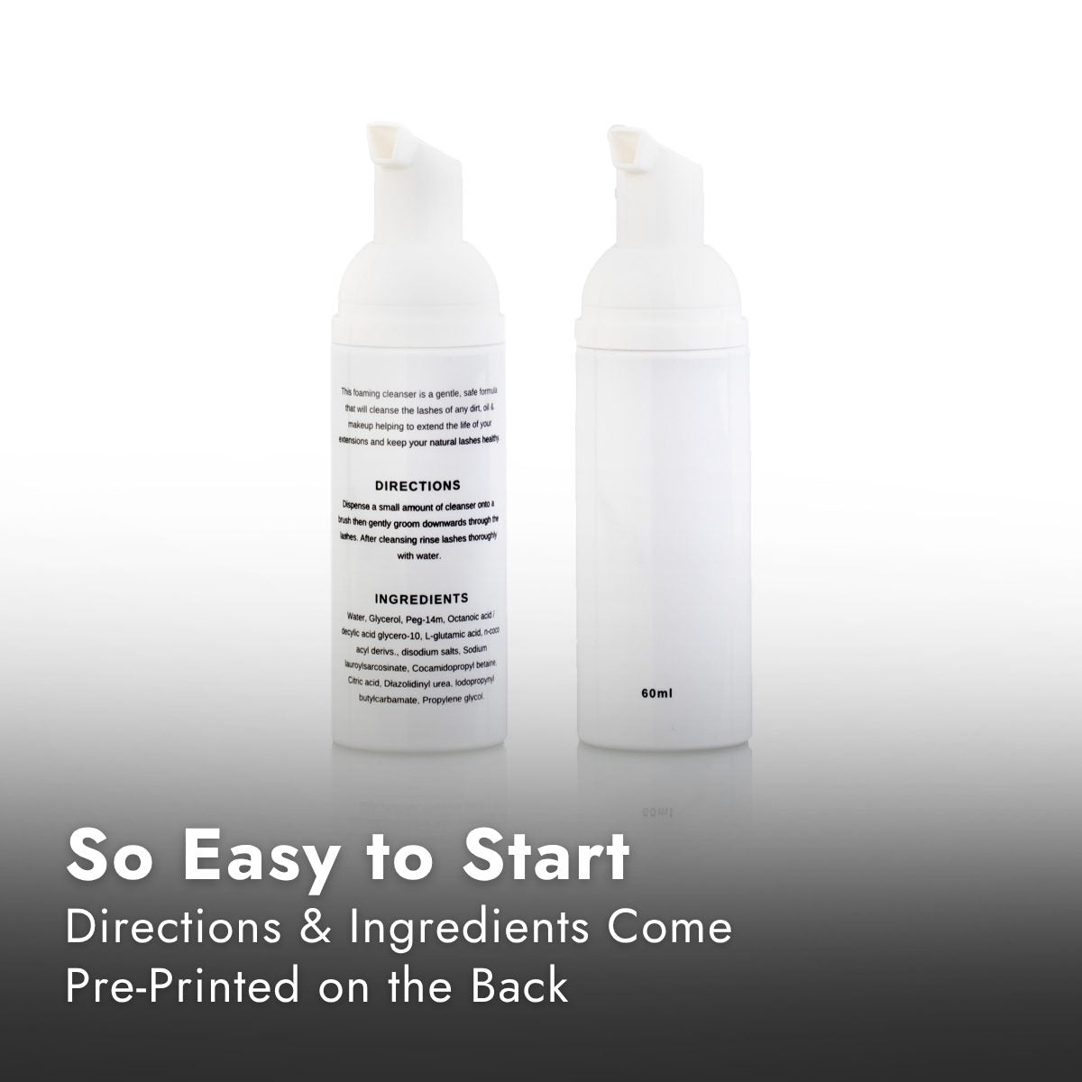 White Label Foaming Lash Cleanser Directions