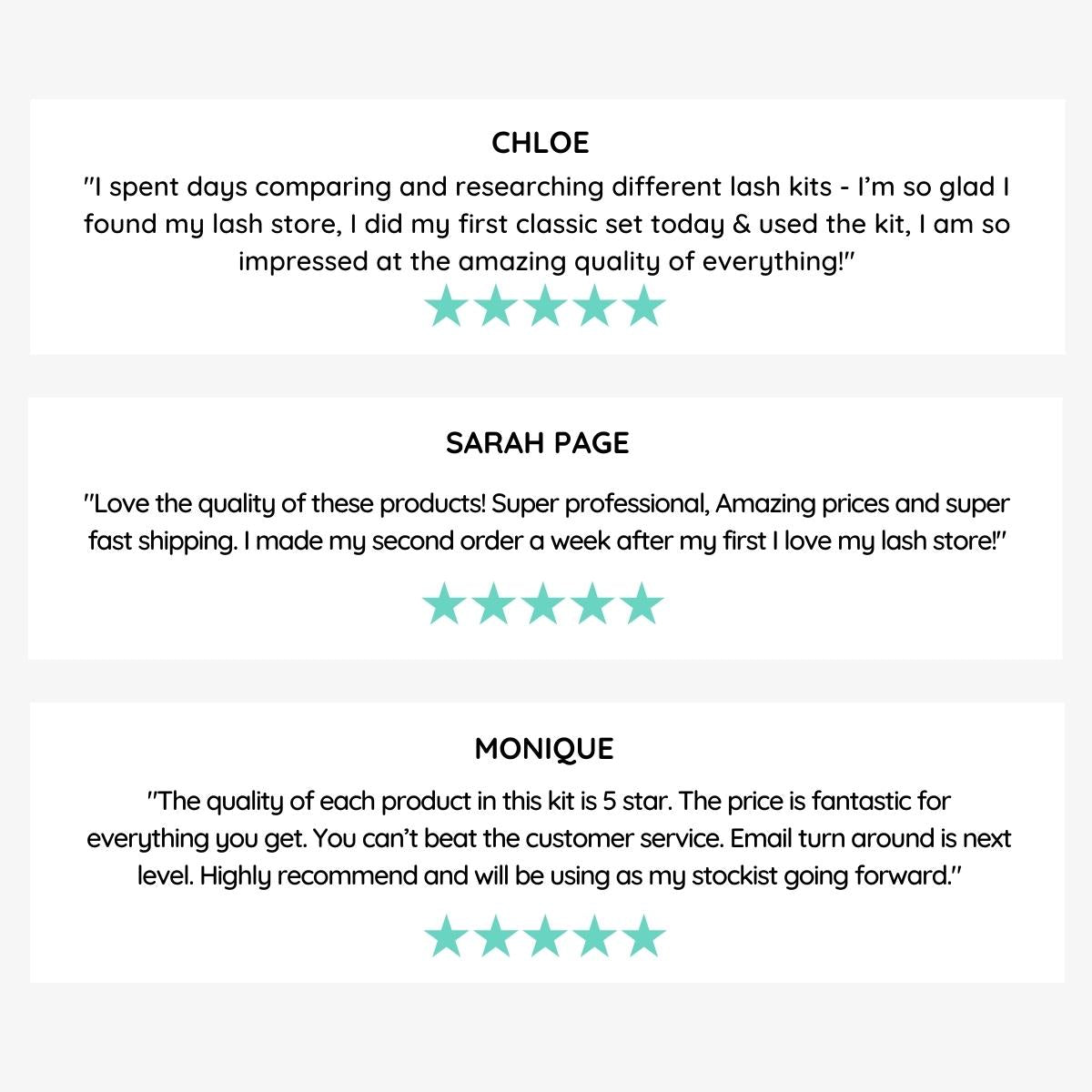 My Lash Store Essentials Lash Kit Customer Testimonials