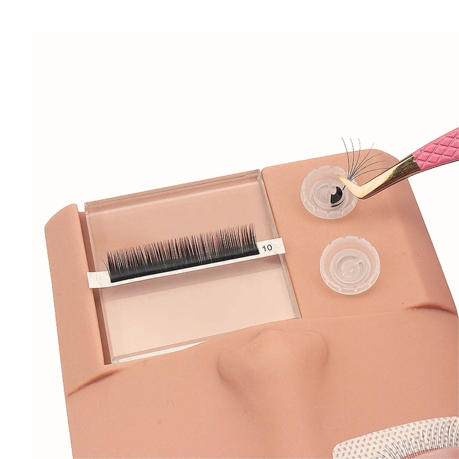 Lash mannequin with glass palette