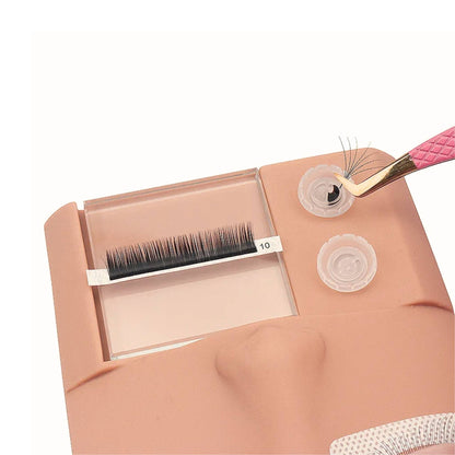 Lash mannequin with glass palette