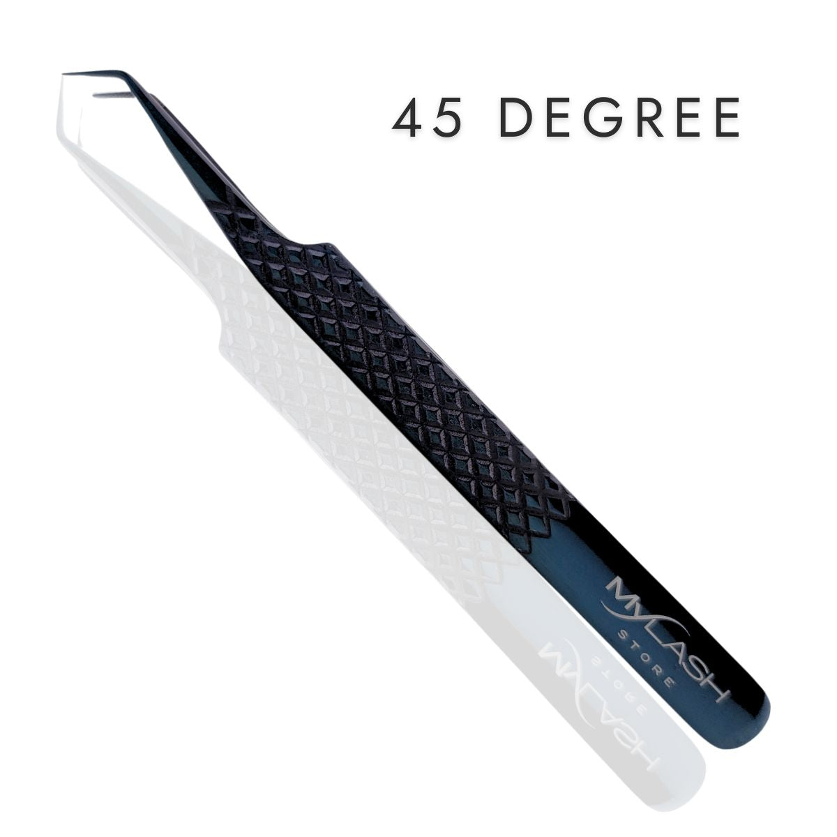 45 Degree Black Titanium Lash Tweezer by My Lash Store