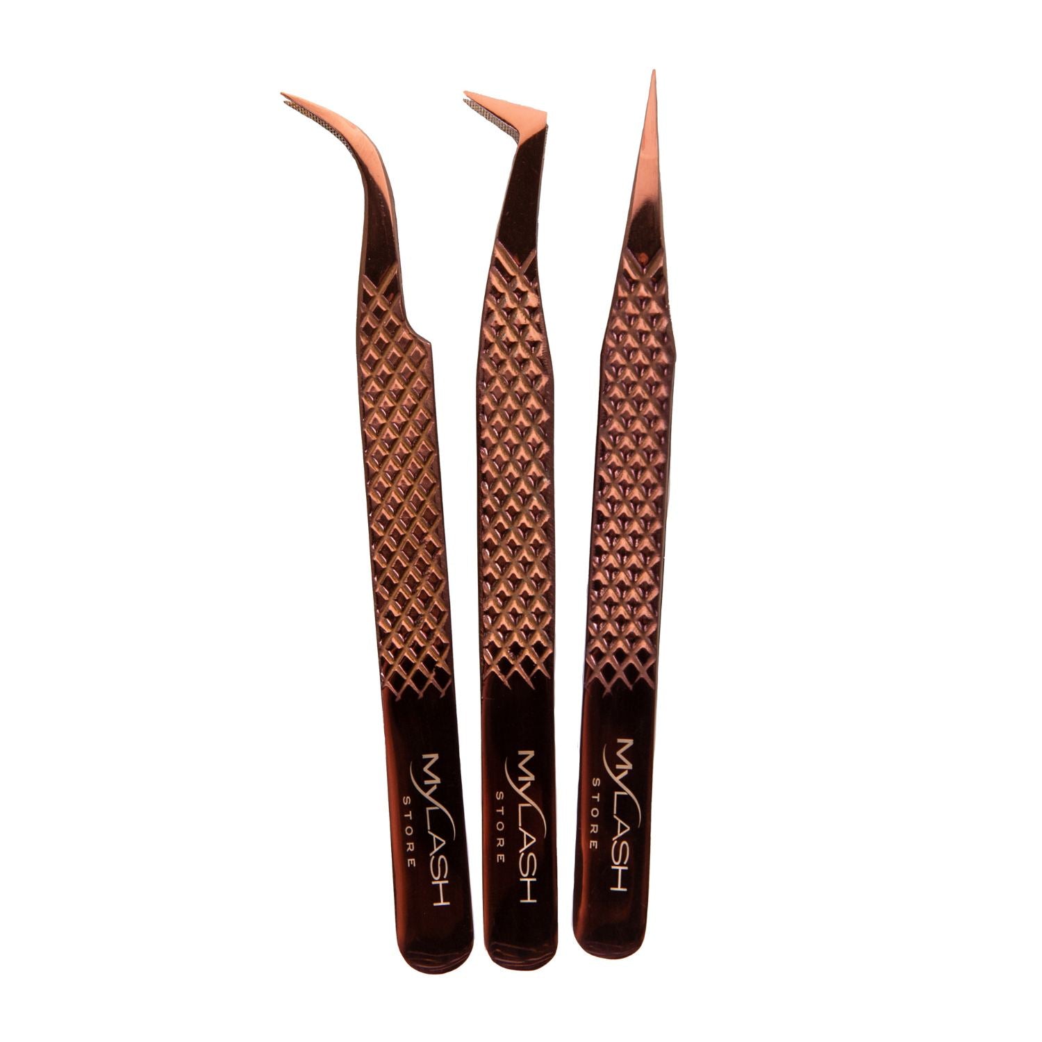 Limited Edition Deep Rose Gold Lash Tweezers - Bundle