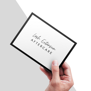 Lash Extension Aftercare Advice Cards - Front