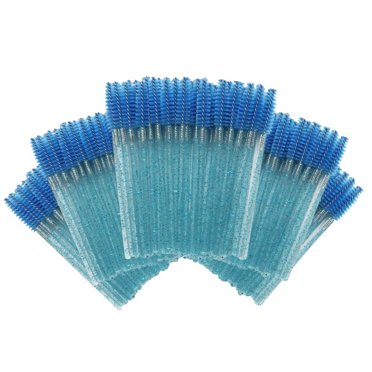 Mascara Brushes for Eyelash Extensions - 5 Pack - Blue Glitter