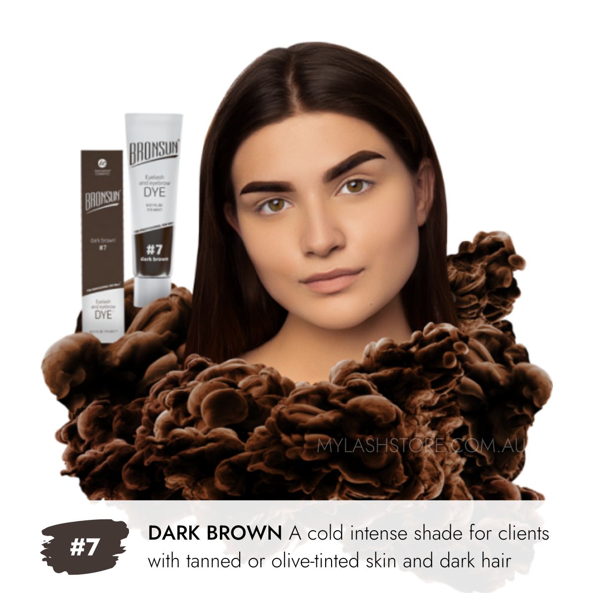 Bronsun Lash & Brow Home Trial Kit - Brown - Model - My Lash StoreBronsun Lash & Brow Home Trial Kit - Brown - Before & After - My Lash StoreBronsun Lash & Brow Home Trial Kit - Dark Brown - Model