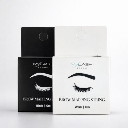 Brow Mapping String in White &amp; Black on Grey Background
