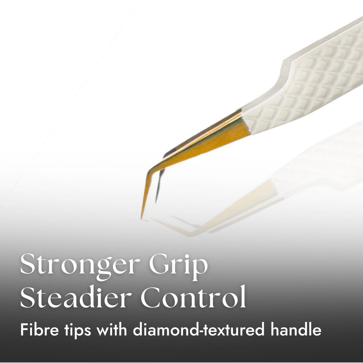 Fibre Tip 45 Degree Lash Tweezers for Strong Grip &amp; Steadier Control