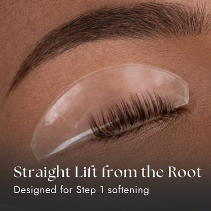 Flat Korean Lash Lift Shields applied to client