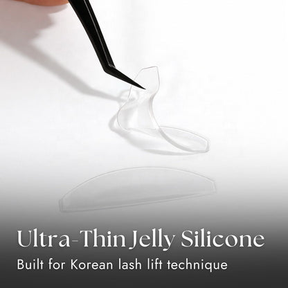 Flat Korean Lash Lift Shields with Tweezers