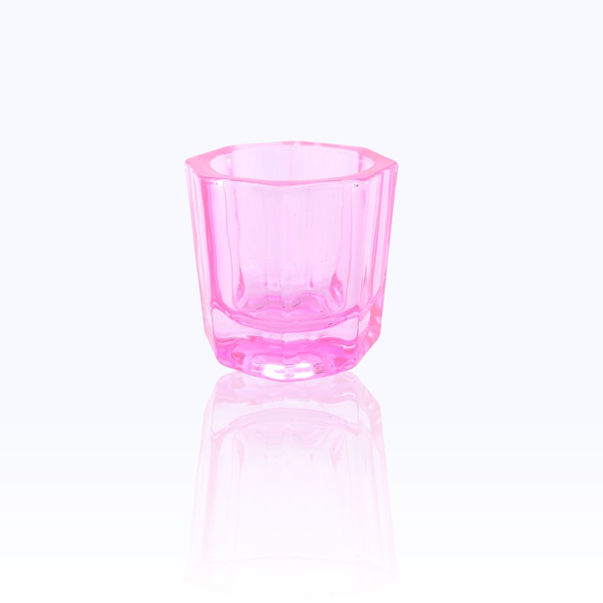 Glass Dappen Dish for Tint Mixing in Pink