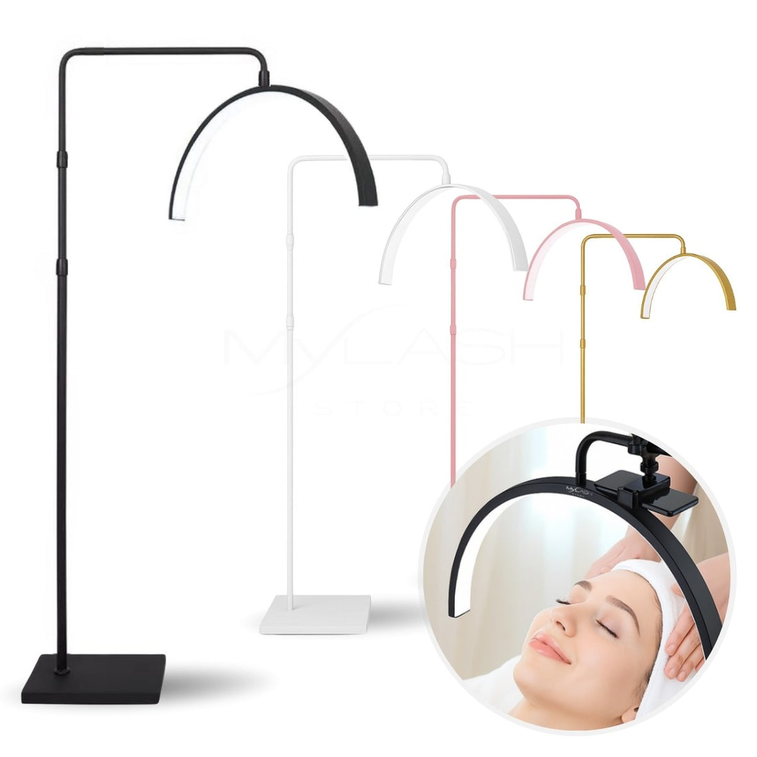LED Lash Salon Light in 4 Black, White, Pink &amp; Gold