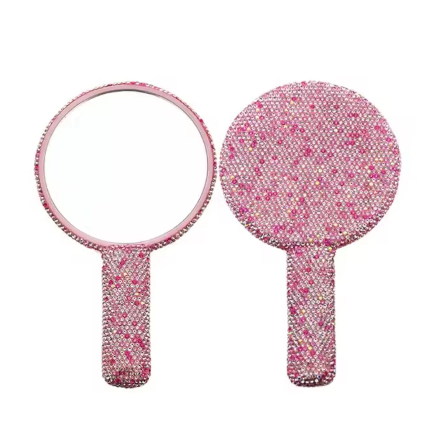 Handheld Mirror for Eyelash Extensions - Pink Round Lash Mirror