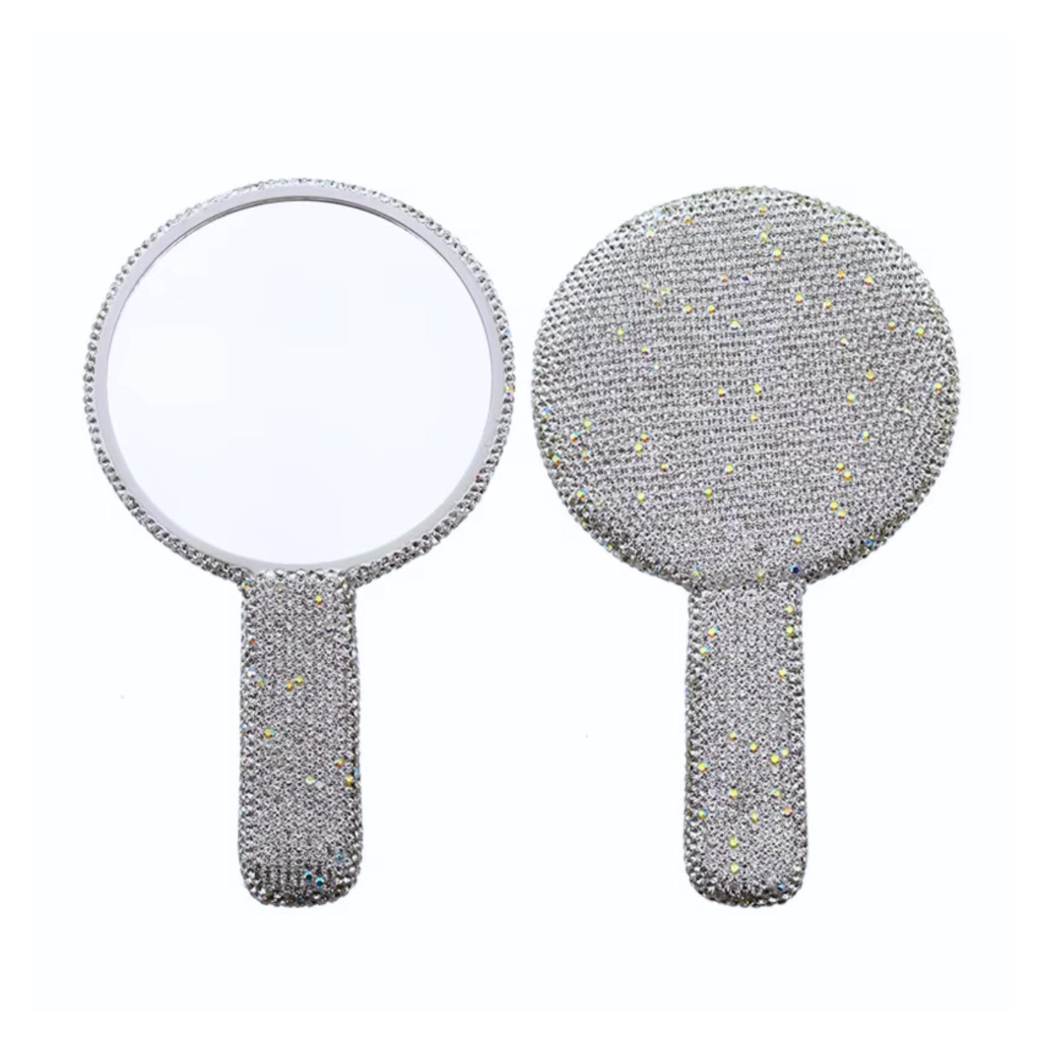 Handheld Mirror for Eyelash Extensions - Silver Round Lash Mirror