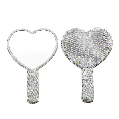 Handheld Mirror for Eyelash Extensions - Silver Heart Shaped Mirror