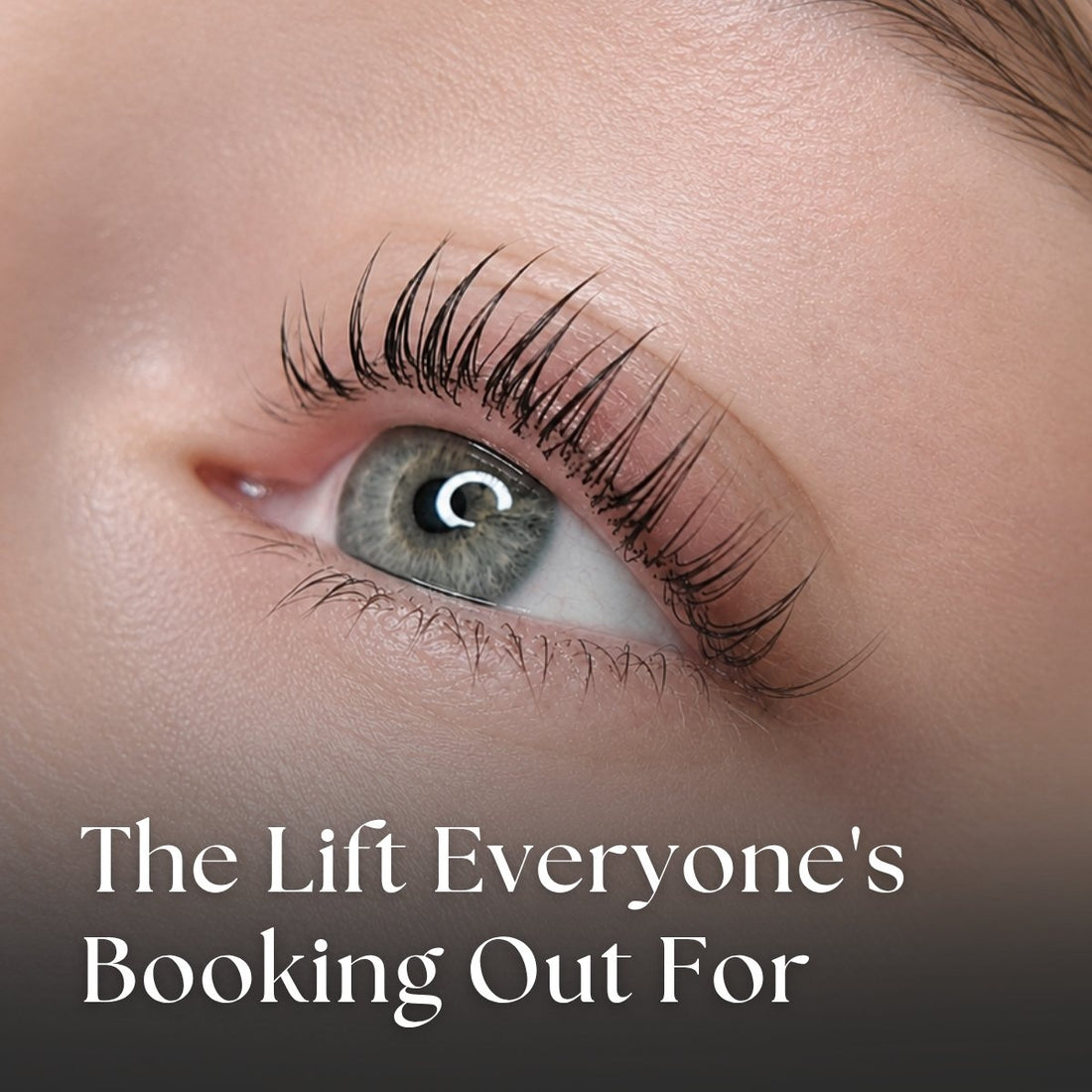 Korean Lash Lift Kit results showing lifted natural lashes