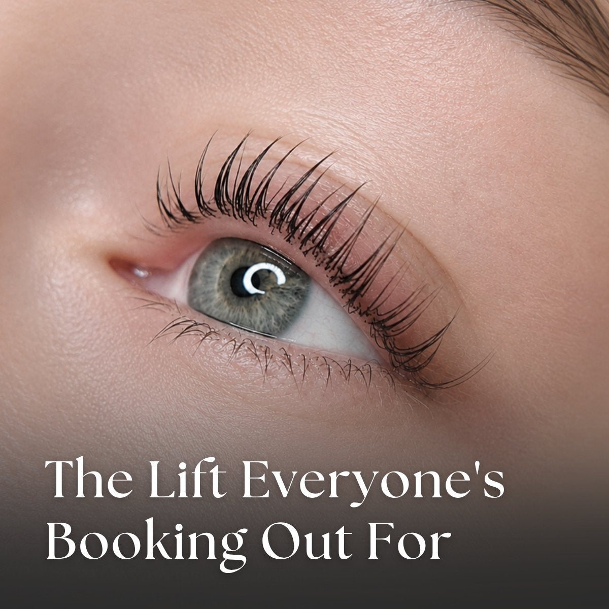 Korean Lash Lift Kit results showing lifted natural lashes