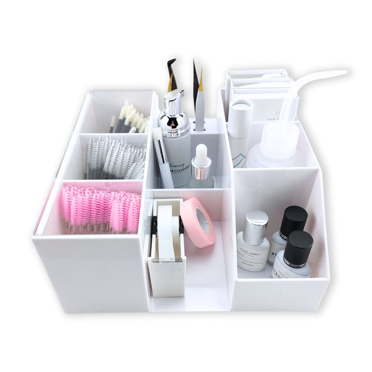 Lash Trolley Organiser - White with Products