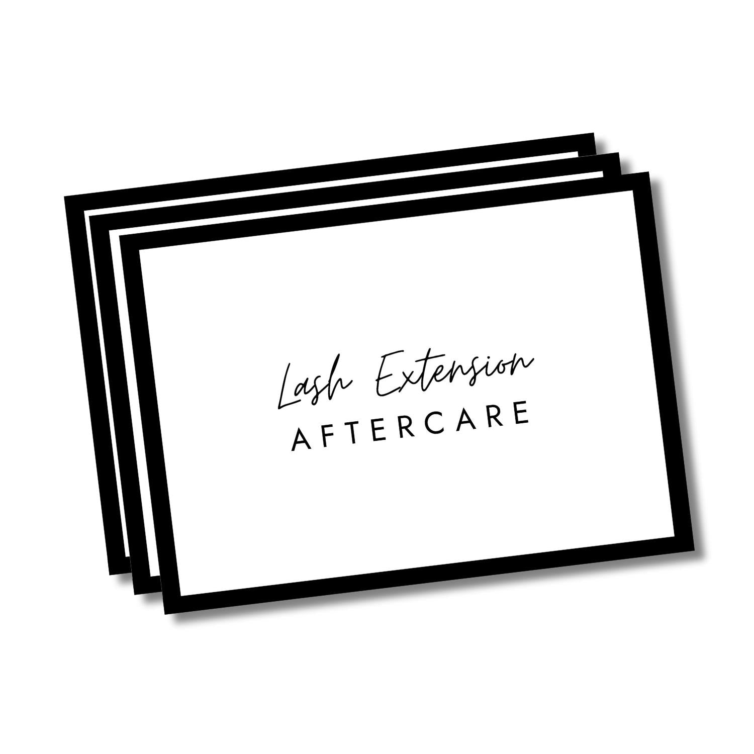 Lash Extension Aftercare Advice Cards