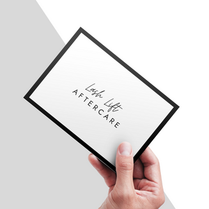 Lash Lift Aftercare Advice Cards - Front