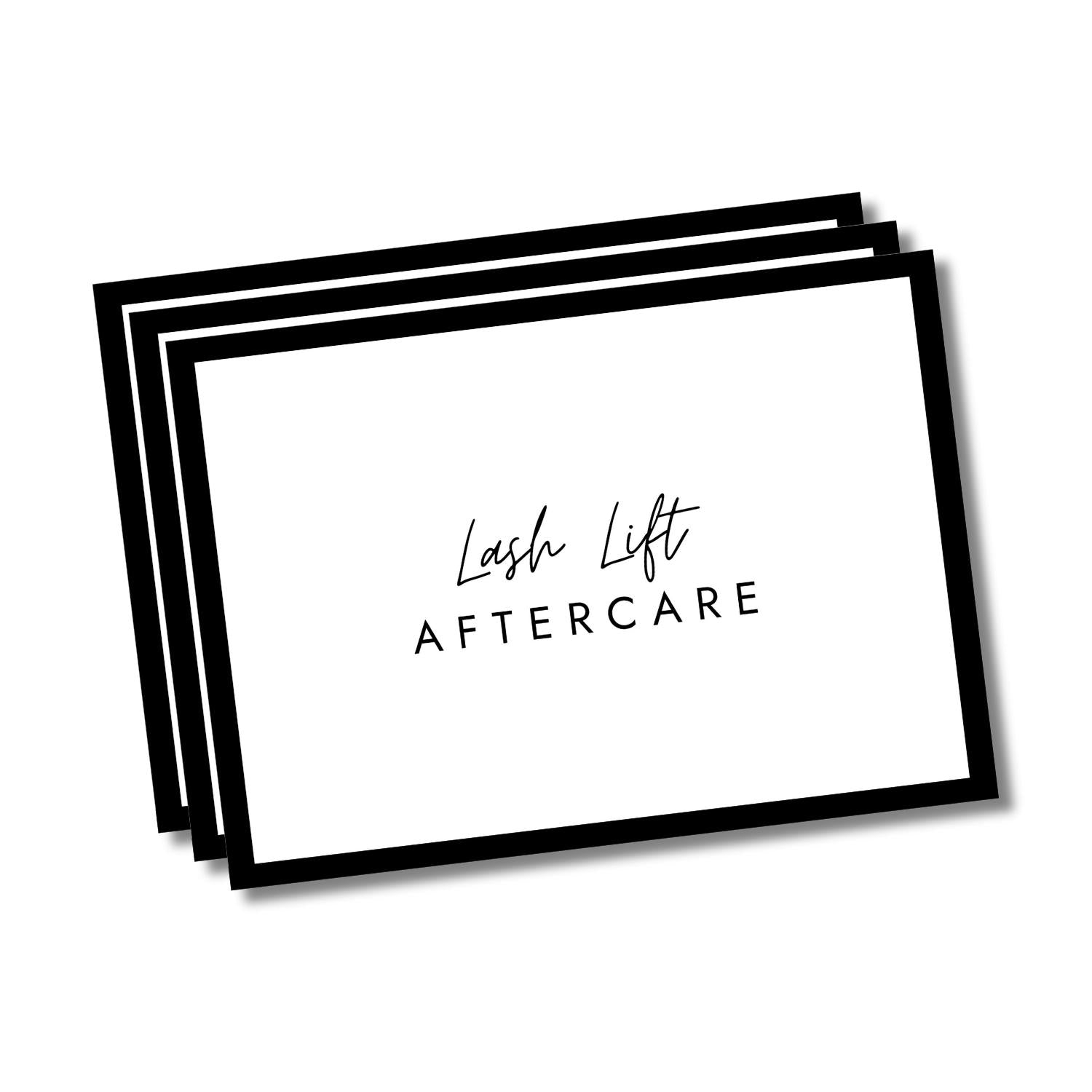 Lash Lift Aftercare Advice Cards