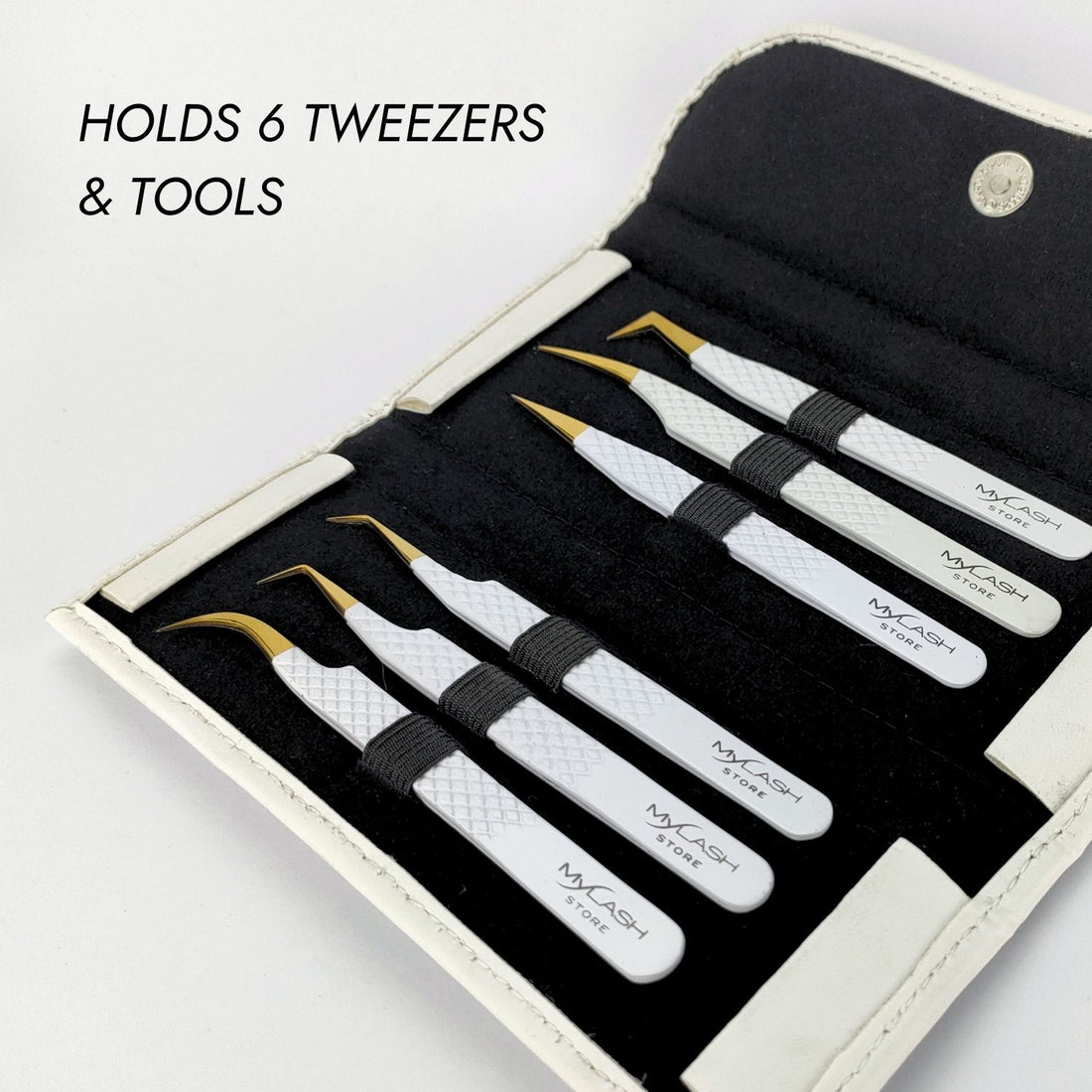 Faux Leather Lash Tweezer Case - Holds 6 Tweezers