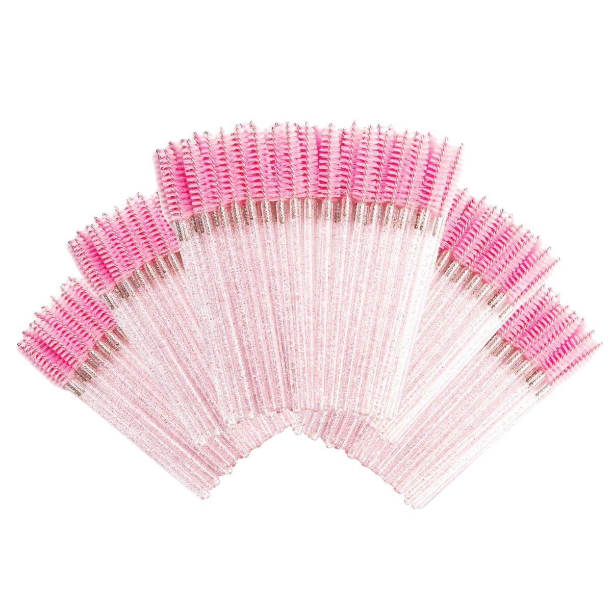 Mascara Brushes for Eyelash Extensions - 5 Pack - Pink Glitter