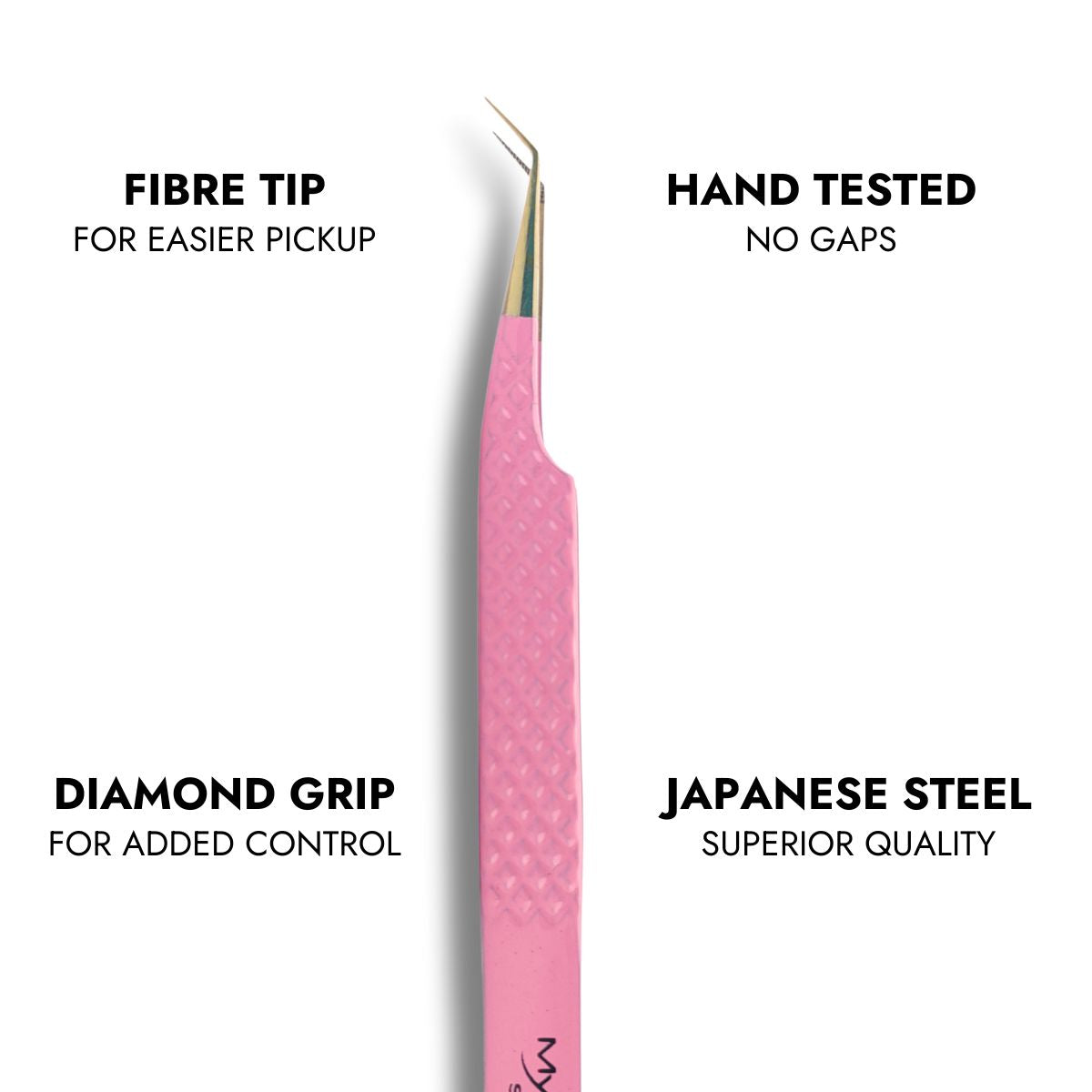 Pink Fibre Tip Lash Tweezer - 45 Degree