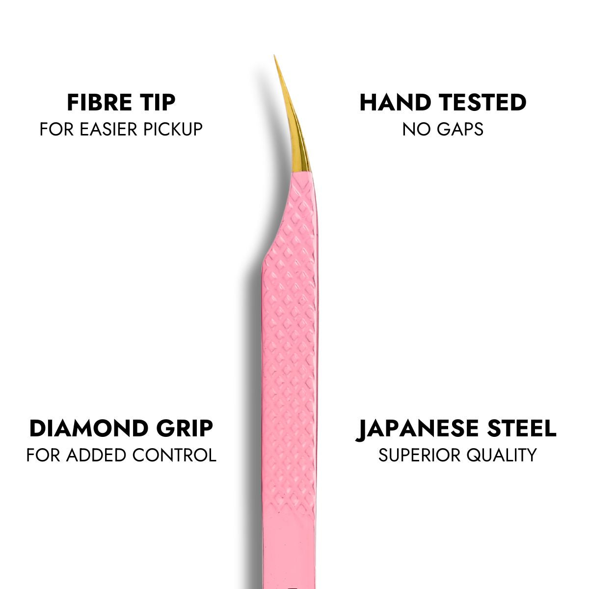 Pink Fibre Tip Lash Tweezer - Isolation