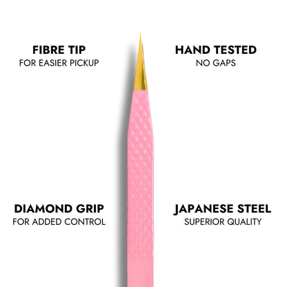 Pink Fibre Tip Lash Tweezer - Straight Tweezer Benefits