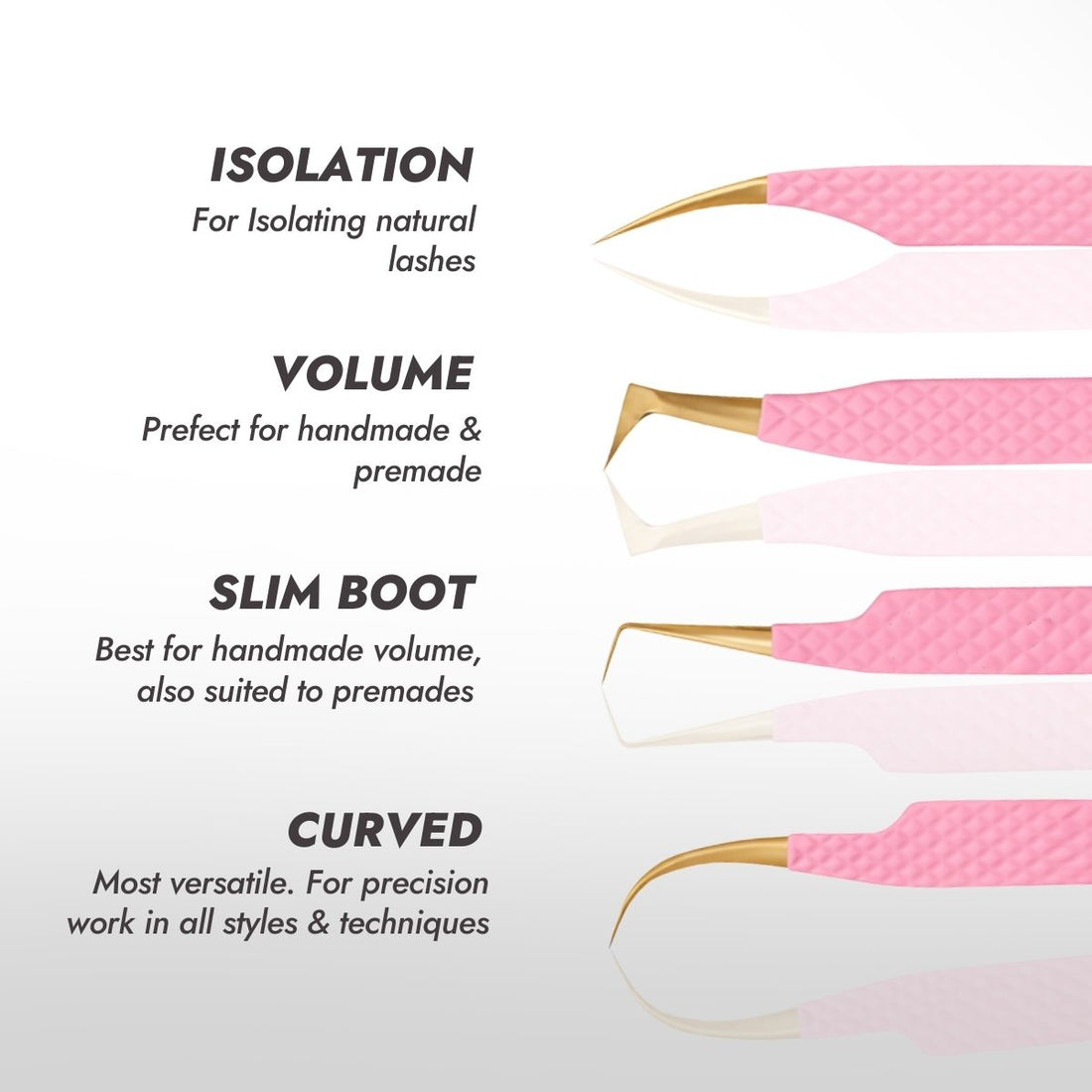 Pink Lash Tweezer Bundle Contents