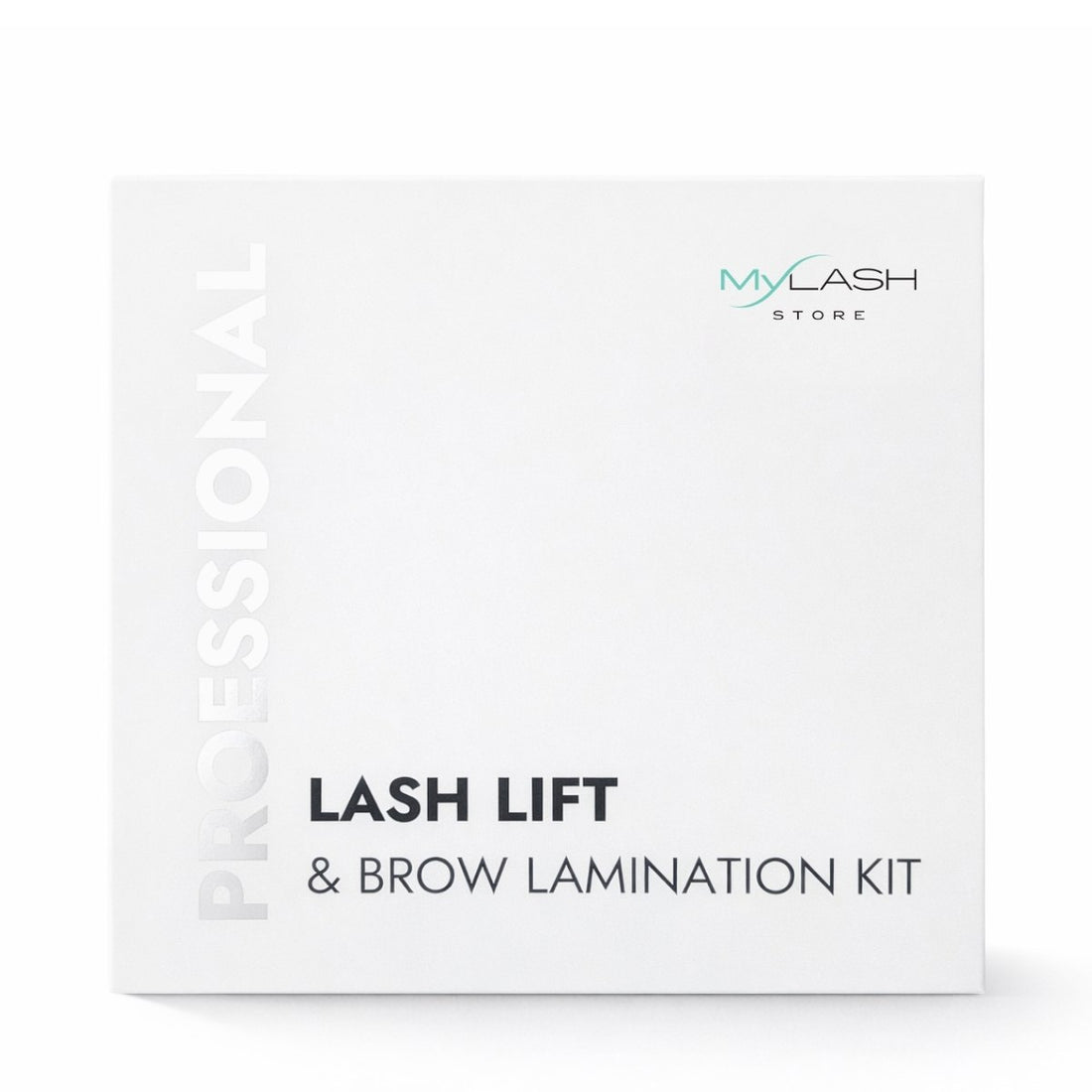 Lash lift and brow lamination kit packaging with &