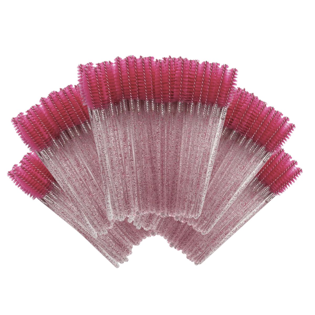 Mascara Brushes for Eyelash Extensions - 5 Pack - Rose Glitter