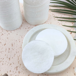 Round Organic Cotton Pads - 100 pcs in tray
