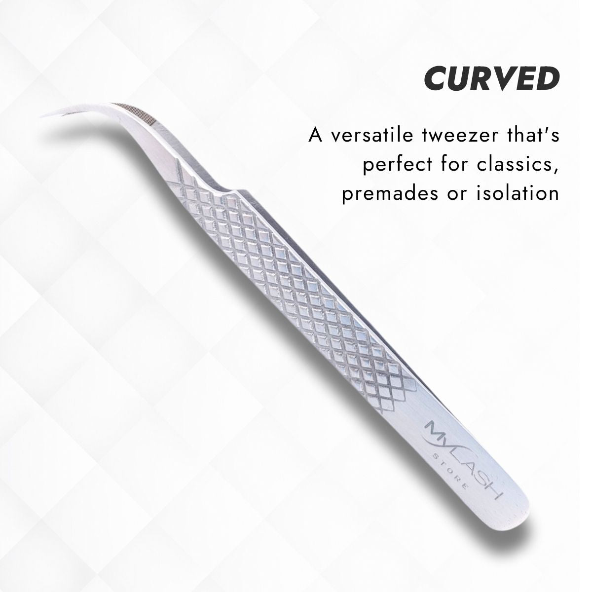 Silver Fibre Tip Lash Tweezer - Curved Tweezer Information