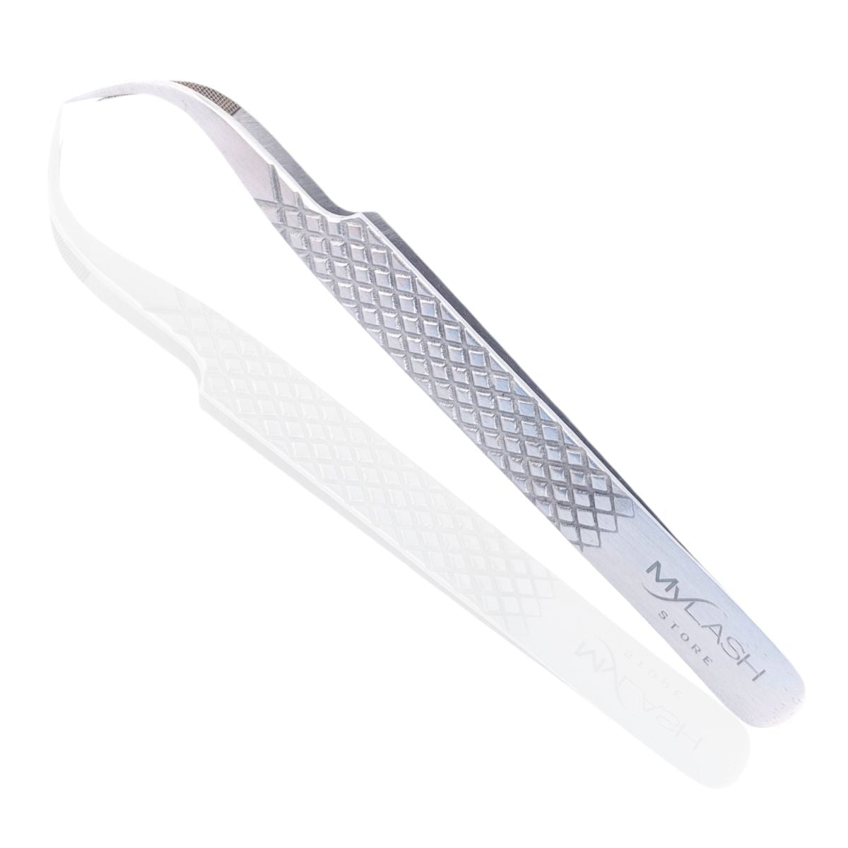 Silver Fibre Tip Lash Tweezer by My Lash Store - Curved Tweezers