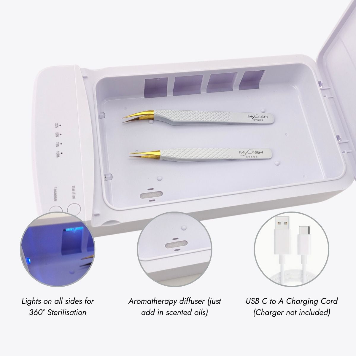 UV-C Steriliser for Eyelash Extension Tools &amp; Tweezers - Benefits